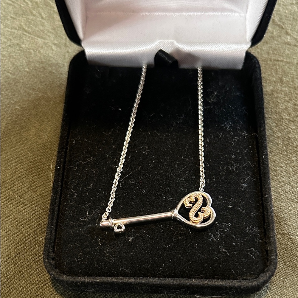 KAY Jewelers Key Heart Necklace - Two-Tone Silver & Rose Gold - Picture 3 of 3